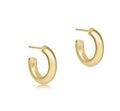 Round Gold Smooth Post Hoop-2mm