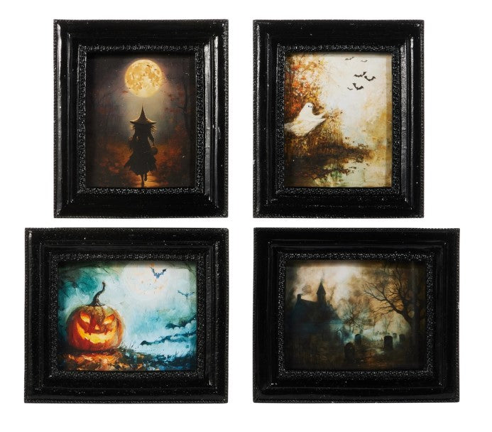 6" Spooky Nights Framed Art