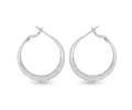 Ivy Textured Twisted Hoop Silver Earrings