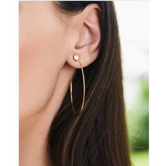 SP Ultrathin Hoop Earrings 45mm Crystal