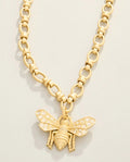 Vintage Bee Chunky Necklace 18" Crystal