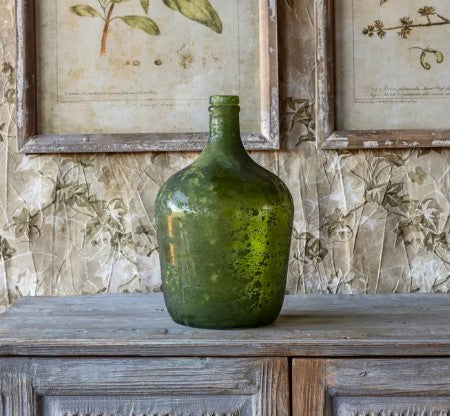 Decorative Aged Verde Bottle Small