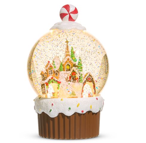 9.5" Animated Gingerbread Village WaterGlobe