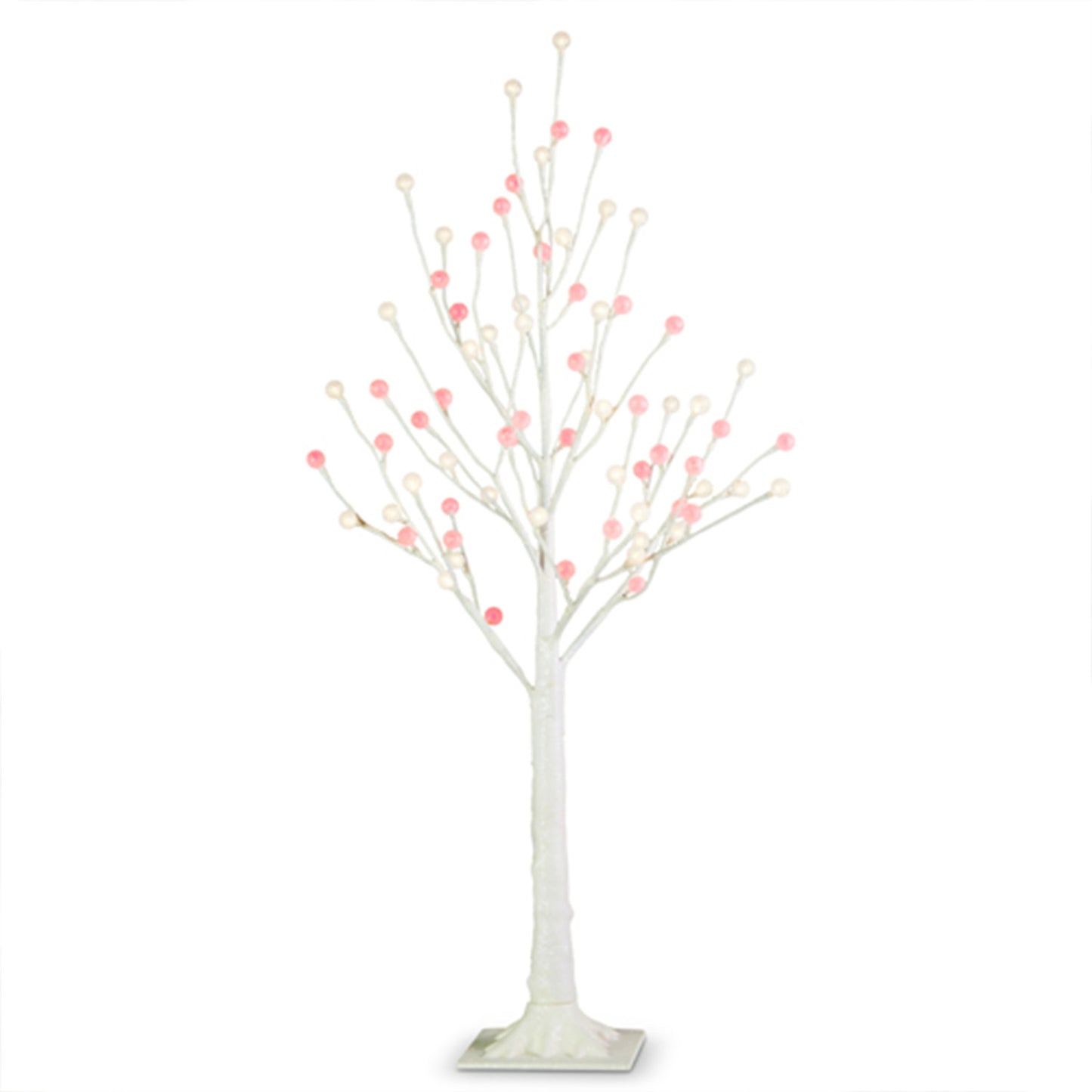 White Glitter Lighted Tree