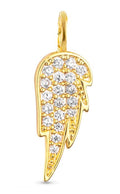 Gold CZ Angel Wing Charm