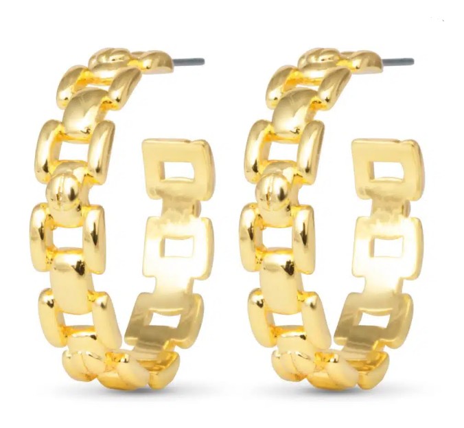 Zoe Polished Huggie Gold Earrings