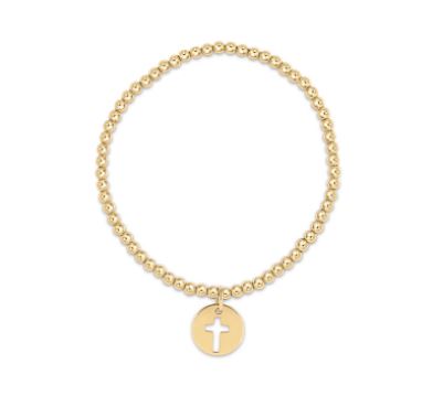 Classic Gold 3mm Bead Bracelet - Blessed Small Gold Charm*