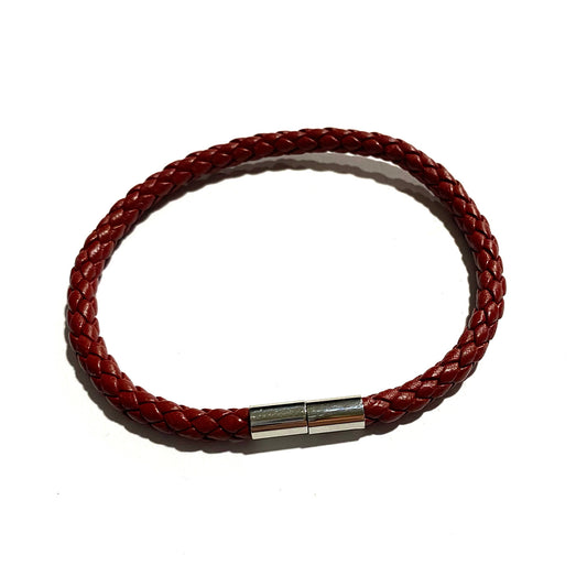 Deep Red Braided Bracelet