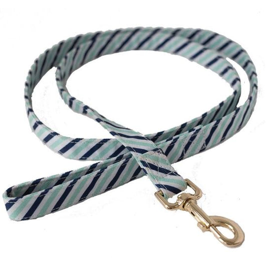 Dog Leash Blue Diagonal Stripe Large