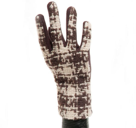 Brown/Tan Plaid Glove with Brown Palm