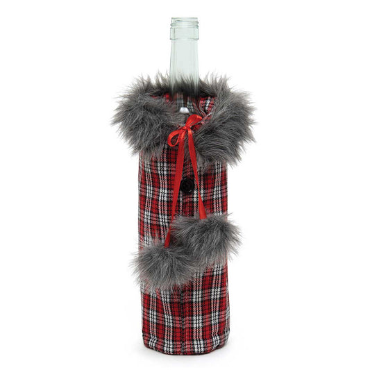 Bottle Coat Red and Grey Plaid