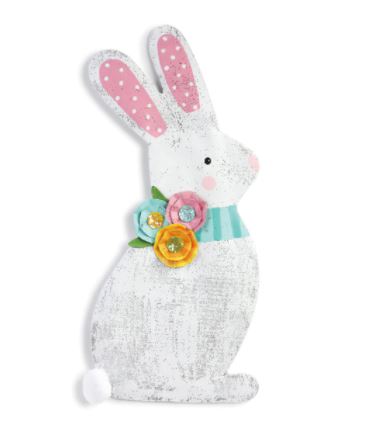 Spring Bunny with Flowers Door Hanger*