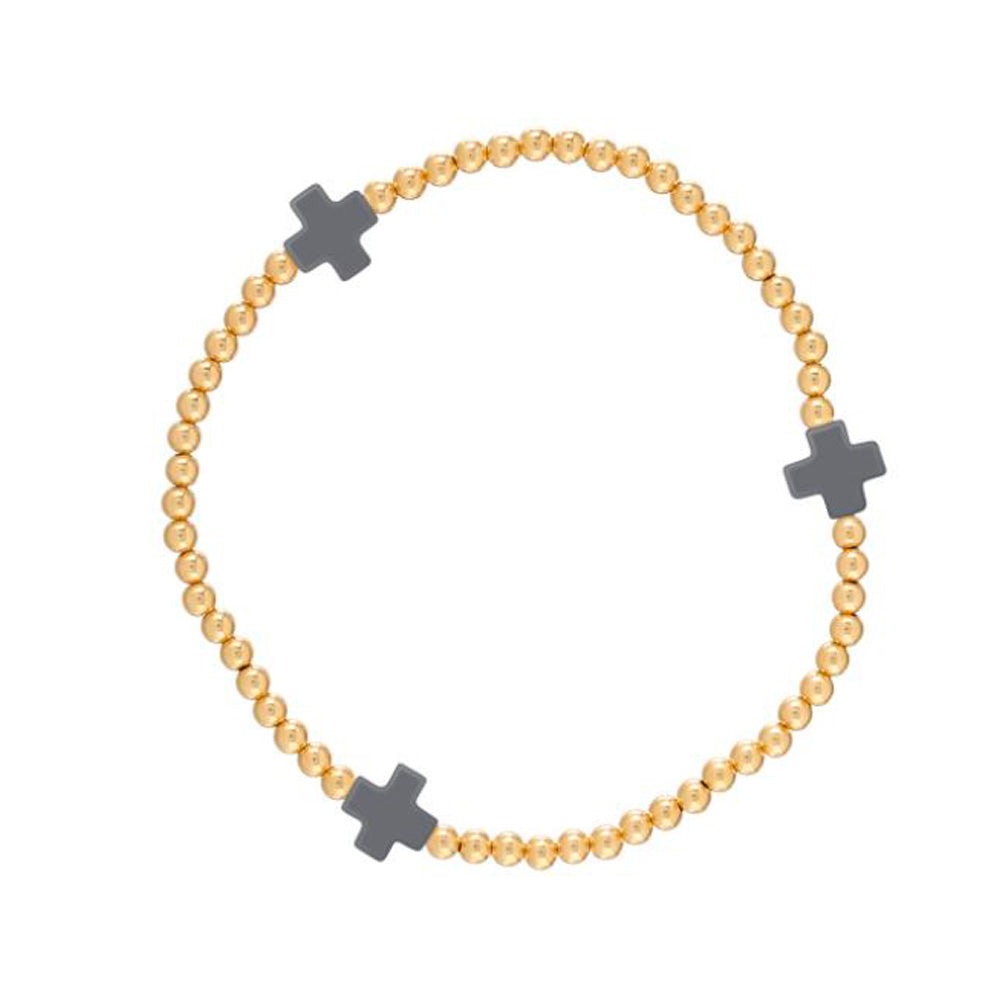 Signature Cross Pattern 3mm Bead Bracelet