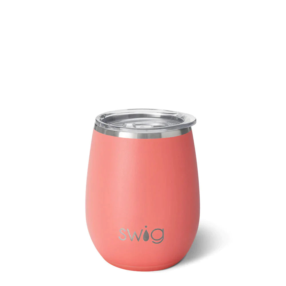 Coral Stemless Wine Cup