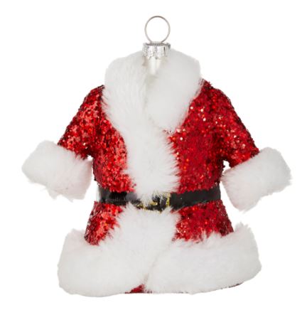 Glittered Santa Coat Ornament