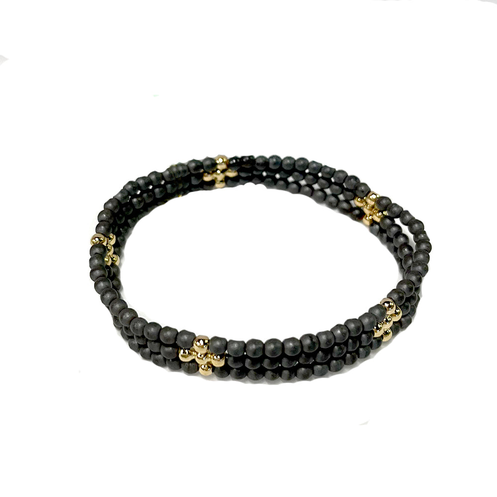 14k solid gold beaded friendship bracelet – Vivien Frank Designs