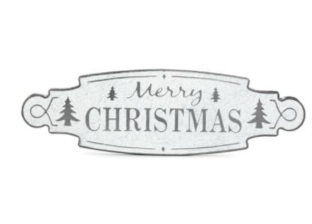 Merry Christmas White and Silver Wall Decor