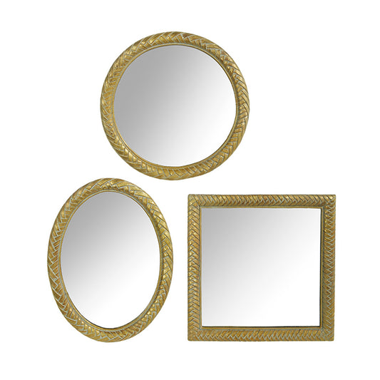 Woven Edge Gold Mirror