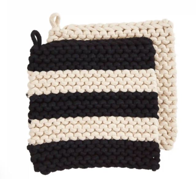Striped Crochet Pot Holders