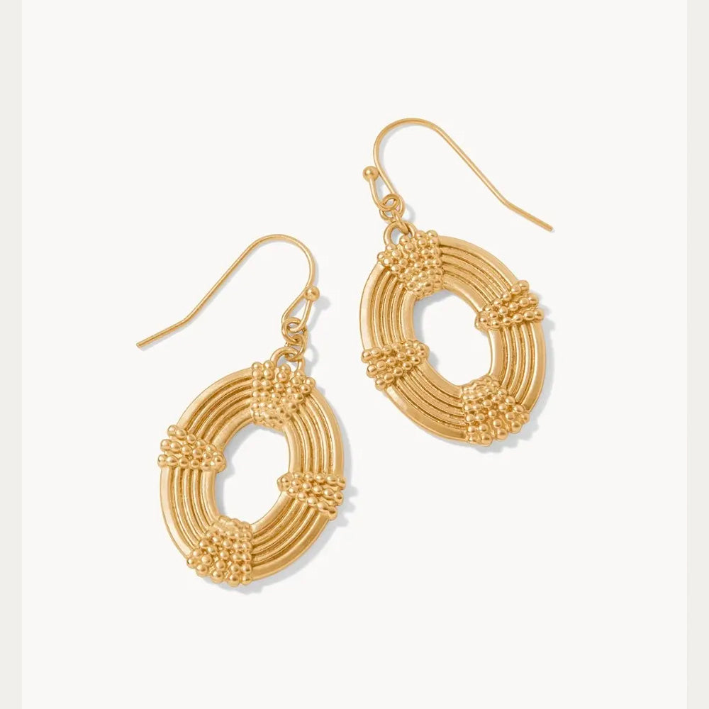 Oval Medallion Earrings Gold-