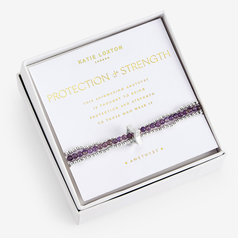 Wellness Stones Amethyst Protection and Strength Bracelet