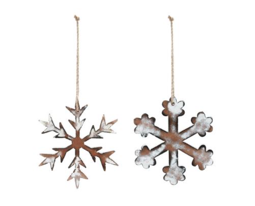 Whitewashed Snowflake Ornaments