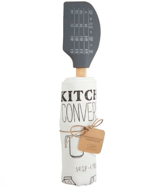 Blue or Gray Spatula and Measuring Towel Set