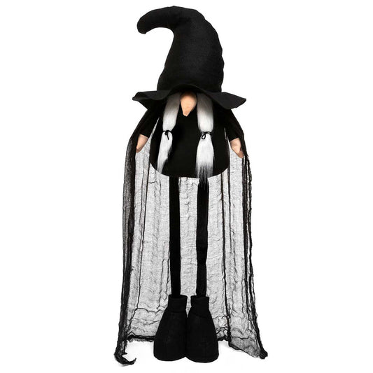 Salem Witch Gnome with Black Cloak-Expandable